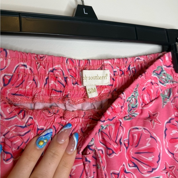 Simply Southern Wilmington Tassel Beach Seashell Printed Pink Shorts - Picture 4 of 6